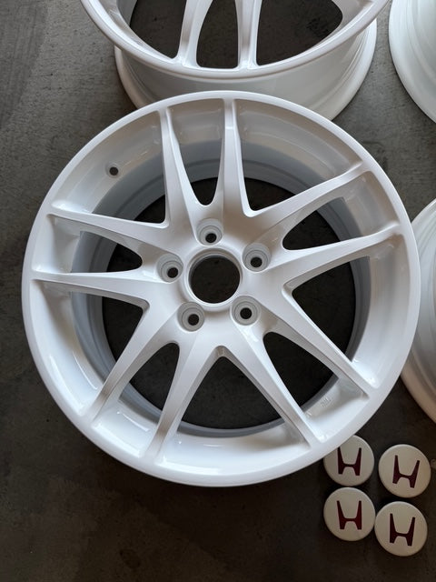 Oem Jdm Honda Integra DC5 Type R white wheels 17x7 +60 5x114.3. Newly restored!