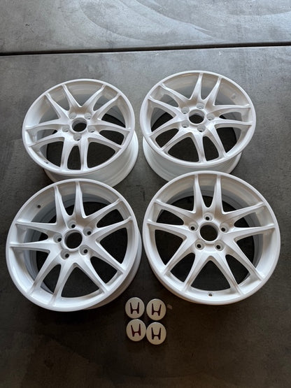 Oem Jdm Honda Integra DC5 Type R white wheels 17x7 +60 5x114.3. Newly restored!