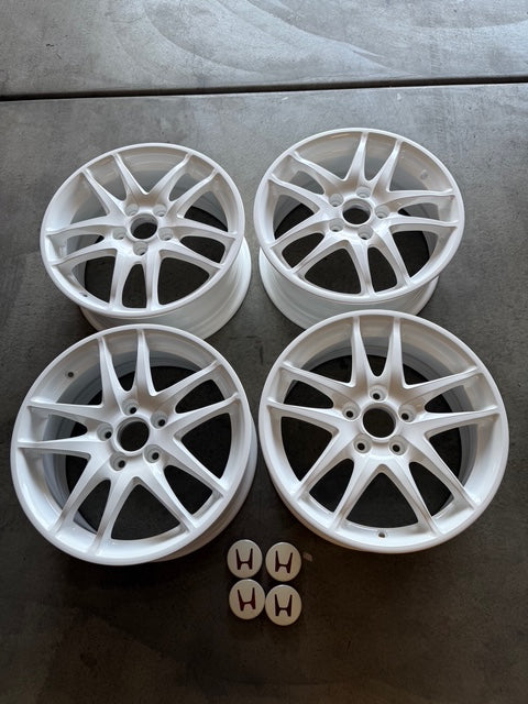 Oem Jdm Honda Integra DC5 Type R white wheels 17x7 +60 5x114.3. Newly restored!
